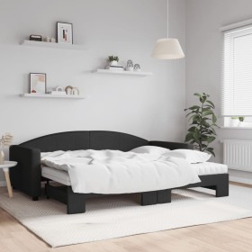 Sofá cama nido con colchón tela negro 90x200 cm de vidaXL, Camas y somieres - Ref: Foro24-3197208, Precio: 444,71 €, Descuent...
