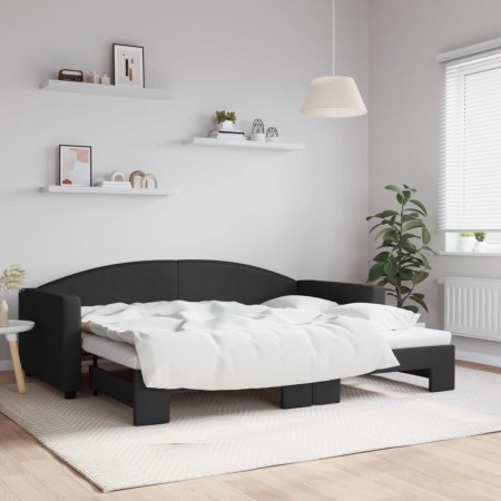 Sofá cama nido tela negro 90x200 cm de vidaXL, Camas y somieres - Ref: Foro24-3197190, Precio: 256,31 €, Descuento: %