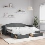 Sofá cama nido con cajones tela gris oscuro 80x200 cm de vidaXL, Camas y somieres - Ref: Foro24-3197220, Precio: 292,52 €, De...