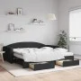 Sofá cama nido con cajones tela negro 100x200 cm de vidaXL, Camas y somieres - Ref: Foro24-3197249, Precio: 471,51 €, Descuen...