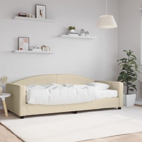 Sofá cama con colchón tela crema 90x200 cm de vidaXL, Camas y somieres - Ref: Foro24-3197174, Precio: 314,96 €, Descuento: %