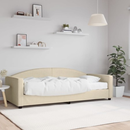 Sofá cama con colchón tela crema 90x200 cm de vidaXL, Camas y somieres - Ref: Foro24-3197174, Precio: 314,96 €, Descuento: %
