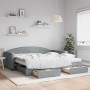 Sofá cama nido con cajones tela gris claro 100x200 cm de vidaXL, Camas y somieres - Ref: Foro24-3197247, Precio: 471,05 €, De...