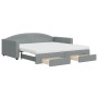 Sofá cama nido con cajones tela gris claro 100x200 cm de vidaXL, Camas y somieres - Ref: Foro24-3197247, Precio: 471,05 €, De...