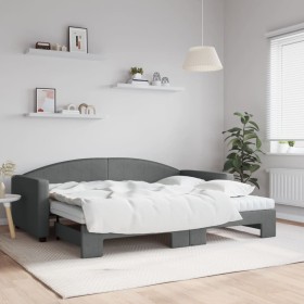 Sofá cama nido con colchón tela gris oscuro 90x200 cm de vidaXL, Camas y somieres - Ref: Foro24-3197207, Precio: 422,14 €, De...
