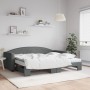 Sofá cama nido con colchón tela gris oscuro 90x200 cm de vidaXL, Camas y somieres - Ref: Foro24-3197207, Precio: 422,14 €, De...