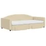 Sofá cama nido con cajones tela color crema 100x200 cm de vidaXL, Camas y somieres - Ref: Foro24-3197251, Precio: 474,74 €, D...