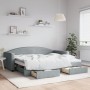 Sofá cama nido con cajones tela gris claro 90x200 cm de vidaXL, Camas y somieres - Ref: Foro24-3197224, Precio: 290,50 €, Des...