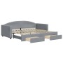Sofá cama nido con cajones tela gris claro 90x200 cm de vidaXL, Camas y somieres - Ref: Foro24-3197224, Precio: 290,50 €, Des...