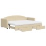 Sofá cama nido con cajones tela color crema 80x200 cm de vidaXL, Camas y somieres - Ref: Foro24-3197241, Precio: 457,37 €, De...