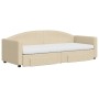 Sofá cama nido con cajones tela color crema 80x200 cm de vidaXL, Camas y somieres - Ref: Foro24-3197241, Precio: 457,37 €, De...