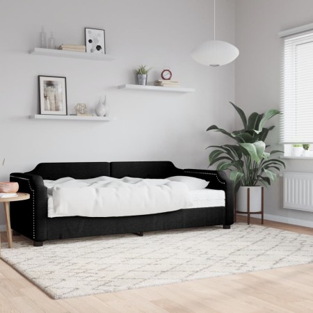 Sofá cama con colchón tela negro 90x200 cm de vidaXL, Camas y somieres - Ref: Foro24-3197618, Precio: 322,28 €, Descuento: %