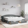Sofá cama nido con cajones tela gris oscuro 80x200 cm de vidaXL, Camas y somieres - Ref: Foro24-3197238, Precio: 460,95 €, De...