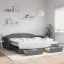 Sofá cama nido con cajones tela gris oscuro 100x200 cm de vidaXL, Camas y somieres - Ref: Foro24-3197248, Precio: 471,89 €, D...