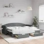 Sofá cama nido con cajones tela gris oscuro 90x200 cm de vidaXL, Camas y somieres - Ref: Foro24-3197225, Precio: 291,54 €, De...