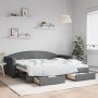 Sofá cama nido con cajones tela gris oscuro 90x200 cm de vidaXL, Camas y somieres - Ref: Foro24-3197225, Precio: 277,60 €, De...