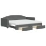 Sofá cama nido con cajones tela gris oscuro 90x200 cm de vidaXL, Camas y somieres - Ref: Foro24-3197243, Precio: 465,26 €, De...