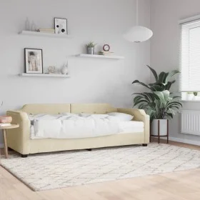Schlafsofa mit cremefarbener Stoffmatratze 90x200 cm von vidaXL, Betten und Lattenroste - Ref: Foro24-3197620, Preis: 339,48 ...