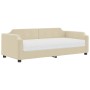 Sofá cama con colchón tela crema 90x200 cm de vidaXL, Camas y somieres - Ref: Foro24-3197620, Precio: 322,88 €, Descuento: %