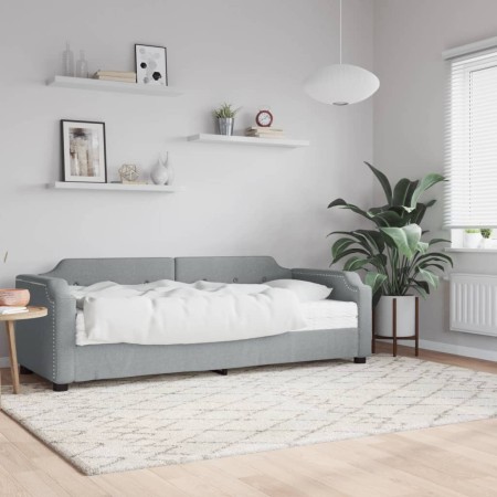 Sofá cama con colchón tela gris claro 90x200 cm de vidaXL, Camas y somieres - Ref: Foro24-3197616, Precio: 322,28 €, Descuent...