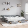 Sofá cama nido con cajones tela gris claro 80x200 cm de vidaXL, Camas y somieres - Ref: Foro24-3197457, Precio: 285,75 €, Des...
