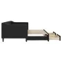 Trundle sofa bed with drawers black fabric 80x200 cm by vidaXL, Beds and slatted bases - Ref: Foro24-3197459, Price: 283,75 €...