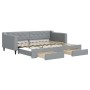 Sofá cama nido con cajones tela gris claro 90x200 cm de vidaXL, Camas y somieres - Ref: Foro24-3197462, Precio: 289,70 €, Des...