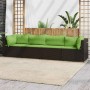 Set muebles de jardín 4 piezas y cojines ratán sintético marrón en Sofás de exterior | Comprar online en Foru.es