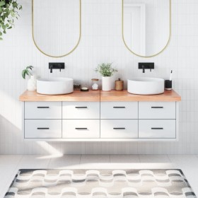 Encimera baño madera maciza tratada marrón claro 180x40x(2-6)cm de vidaXL, Encimeras - Ref: Foro24-3156164, Precio: 124,18 €,...