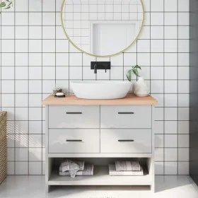 Untreated solid wood bathroom countertop 100x30x(2-4) cm by vidaXL, Countertops - Ref: Foro24-3156030, Price: 67,32 €, Discou...