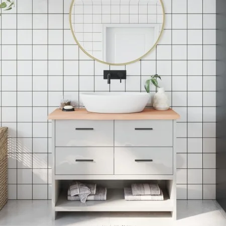 Untreated solid wood bathroom countertop 100x30x(2-4) cm by vidaXL, Countertops - Ref: Foro24-3156030, Price: 67,32 €, Discou...