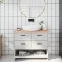 Untreated solid wood bathroom countertop 100x30x(2-4) cm by vidaXL, Countertops - Ref: Foro24-3156030, Price: 67,32 €, Discou...