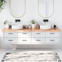 Encimera baño madera maciza tratada marrón claro 200x40x(2-6)cm de vidaXL, Encimeras - Ref: Foro24-3156172, Precio: 135,47 €,...