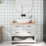 Encimera baño madera maciza tratada marrón claro 100x30x(2-4)cm by vidaXL, Countertops - Ref: Foro24-3156126, Price: 53,24 €,...
