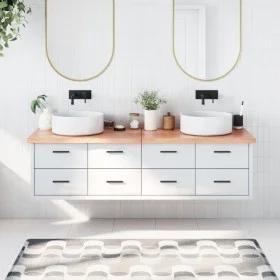 Light brown treated solid wood bathroom countertop 180x60x(2-4)cm by vidaXL, Countertops - Ref: Foro24-3156167, Price: 141,24...