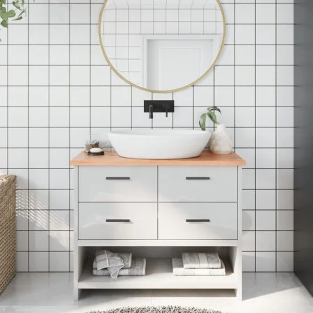 Encimera de baño madera maciza tratada marrón claro 100x30x2 cm de vidaXL, Encimeras - Ref: Foro24-3156125, Precio: 51,05 €, ...