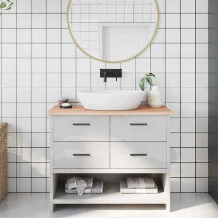 Encimera de baño madera maciza sin tratar 100x40x2 cm de vidaXL, Encimeras - Ref: Foro24-3156032, Precio: 58,71 €, Descuento: %