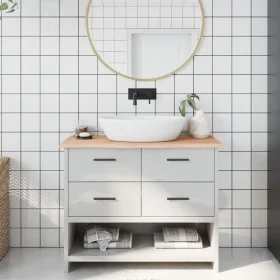 Untreated solid wood bathroom countertop 100x30x2 cm by vidaXL, Countertops - Ref: Foro24-3156029, Price: 40,26 €, Discount: %