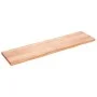 Hellbraun behandelte Badezimmerarbeitsplatte aus Massivholz, 200 x 50 x (2–6) cm von vidaXL, Arbeitsplatten - Ref: Foro24-315...