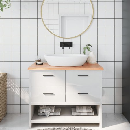 Encimera de baño madera maciza tratada marrón claro 100x50x2 cm de vidaXL, Encimeras - Ref: Foro24-3156131, Precio: 89,50 €, ...