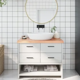 Encimera baño madera maciza tratada marrón claro 100x50x(2-6)cm de vidaXL, Encimeras - Ref: Foro24-3156133, Precio: 87,48 €, ...