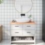 Encimera baño madera maciza tratada marrón claro 100x50x(2-6)cm de vidaXL, Encimeras - Ref: Foro24-3156133, Precio: 88,57 €, ...