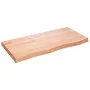 Badezimmerarbeitsplatte aus hellbraun behandeltem Massivholz, 100 x 50 x (2–6) cm von vidaXL, Arbeitsplatten - Ref: Foro24-31...