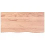 Badezimmerarbeitsplatte aus hellbraun behandeltem Massivholz, 100 x 50 x (2–6) cm von vidaXL, Arbeitsplatten - Ref: Foro24-31...