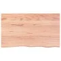 Badezimmerarbeitsplatte aus hellbraun behandeltem Massivholz, 100 x 60 x (2–4) cm von vidaXL, Arbeitsplatten - Ref: Foro24-31...