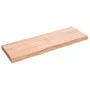Badezimmerarbeitsplatte aus hellbraun behandeltem Massivholz, 120 x 40 x (2–6) cm von vidaXL, Arbeitsplatten - Ref: Foro24-31...