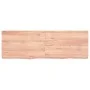 Badezimmerarbeitsplatte aus hellbraun behandeltem Massivholz, 120 x 40 x (2–6) cm von vidaXL, Arbeitsplatten - Ref: Foro24-31...