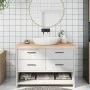 Encimera de baño madera maciza sin tratar 120x50x(2-6) cm de vidaXL, Encimeras - Ref: Foro24-3156046, Precio: 87,69 €, Descue...