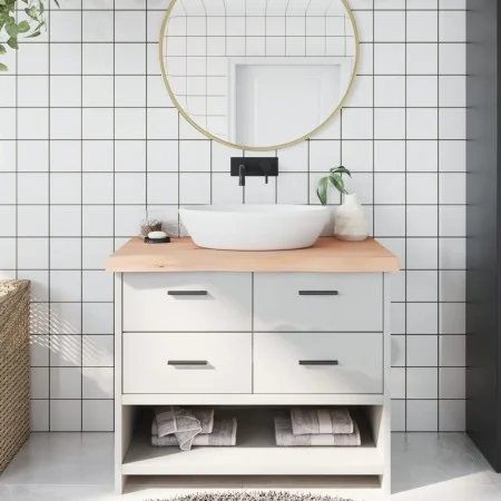 Massivholz-Badezimmerarbeitsplatte unbehandelt 100x50x(2-6) cm von vidaXL, Arbeitsplatten - Ref: Foro24-3156037, Preis: 105,5...