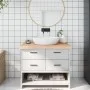 Solid untreated wood bathroom countertop 100x50x(2-6) cm by vidaXL, Countertops - Ref: Foro24-3156037, Price: 105,52 €, Disco...